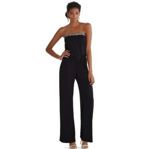 White House Black Market Embellished Jumpsuit Women's Size 8 Very gently used co - Picture 1 of 12